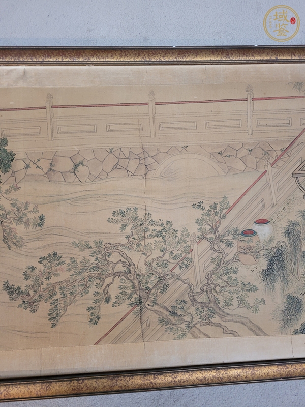 古玩字畫陳繼儒款山水人物手卷真品鑒賞圖