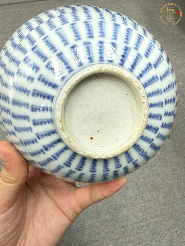 古玩陶瓷梵字紋青花碗真品鑒賞圖