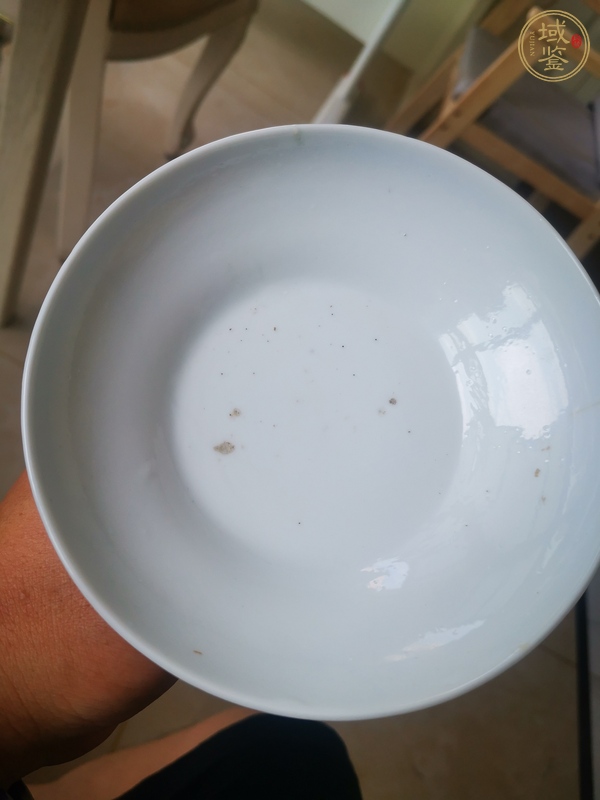 古玩陶瓷清光緒青花花鳥紋高足盤真品鑒賞圖