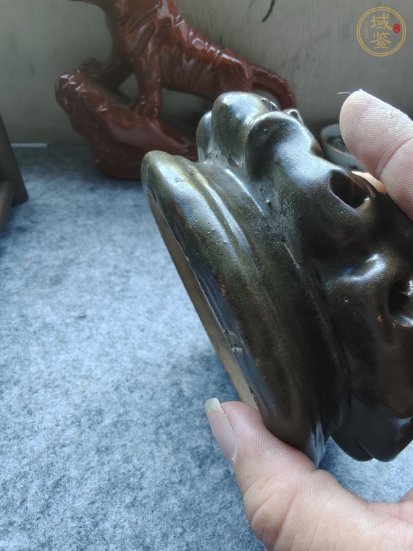 古玩陶瓷茶葉末釉底座真品鑒賞圖