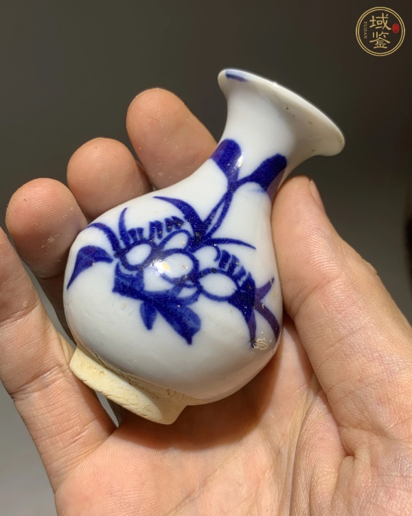 古玩陶瓷明末清初青花玉壺春瓶真品鑒賞圖