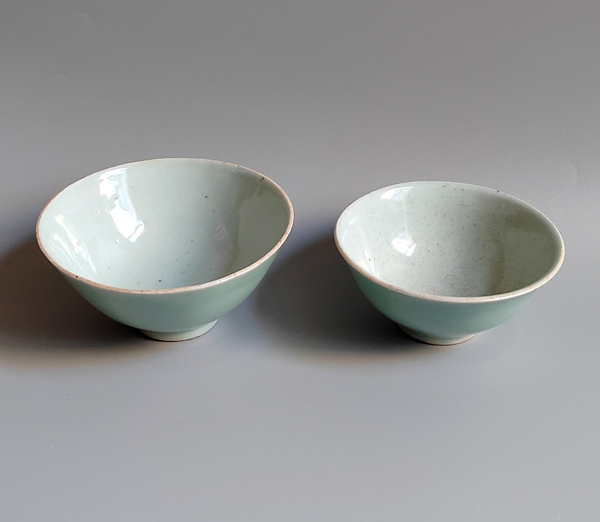 古玩陶瓷清代中期豆青釉茶碗二只拍賣,當(dāng)前價(jià)格0元