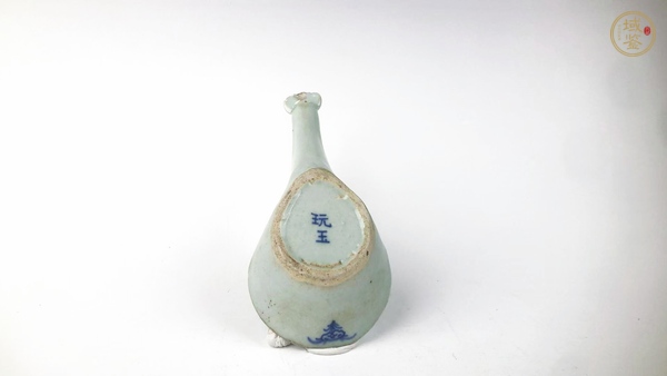 古玩陶瓷清中期·青花松石紋如意獸頭大勺真品鑒賞圖