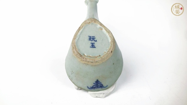 古玩陶瓷清中期·青花松石紋如意獸頭大勺真品鑒賞圖