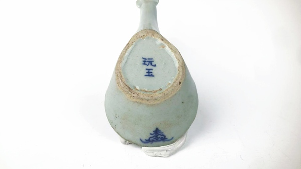 古玩陶瓷清中晚·青花松石如意獸頭大勺拍賣,當(dāng)前價格0元