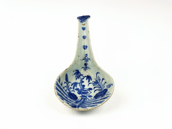 古玩陶瓷清中晚·青花松石如意獸頭大勺拍賣,當(dāng)前價格0元