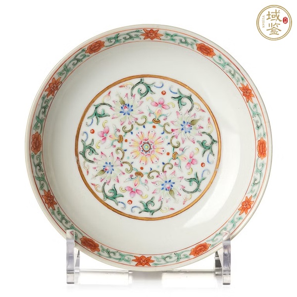 古玩陶瓷甲子萬年粉彩盤真品鑒賞圖