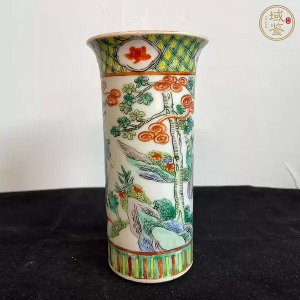 古玩陶瓷五彩花觚真品鑒賞圖