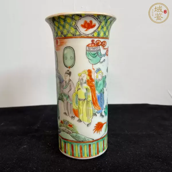 古玩陶瓷五彩花觚真品鑒賞圖
