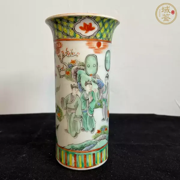 古玩陶瓷五彩花觚真品鑒賞圖