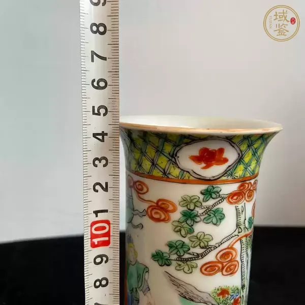 古玩陶瓷五彩花觚真品鑒賞圖
