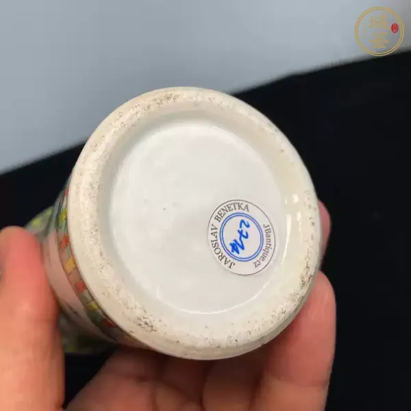 古玩陶瓷五彩花觚真品鑒賞圖