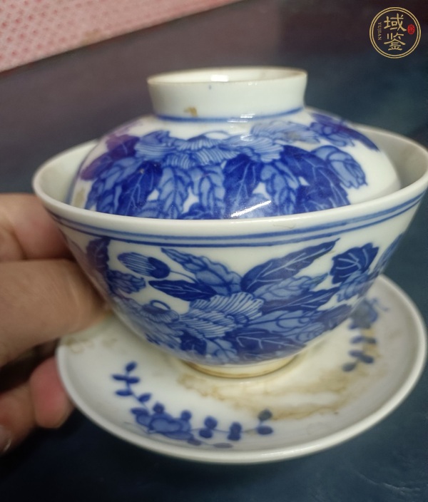 古玩陶瓷青花蓋碗真品鑒賞圖