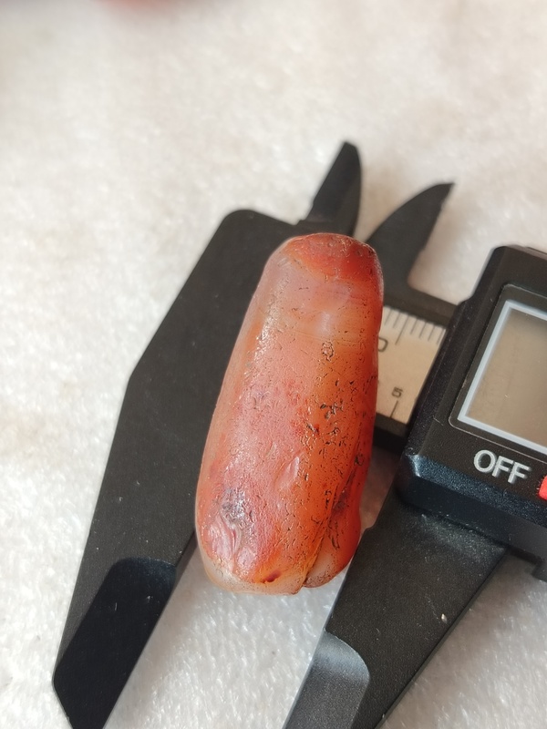 古玩玉器天然紅瑪瑙多棱珠吊墜拍賣，當前價格66元