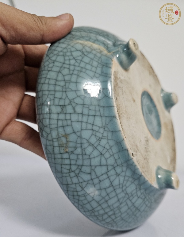 古玩陶瓷哥釉三足洗真品鑒賞圖