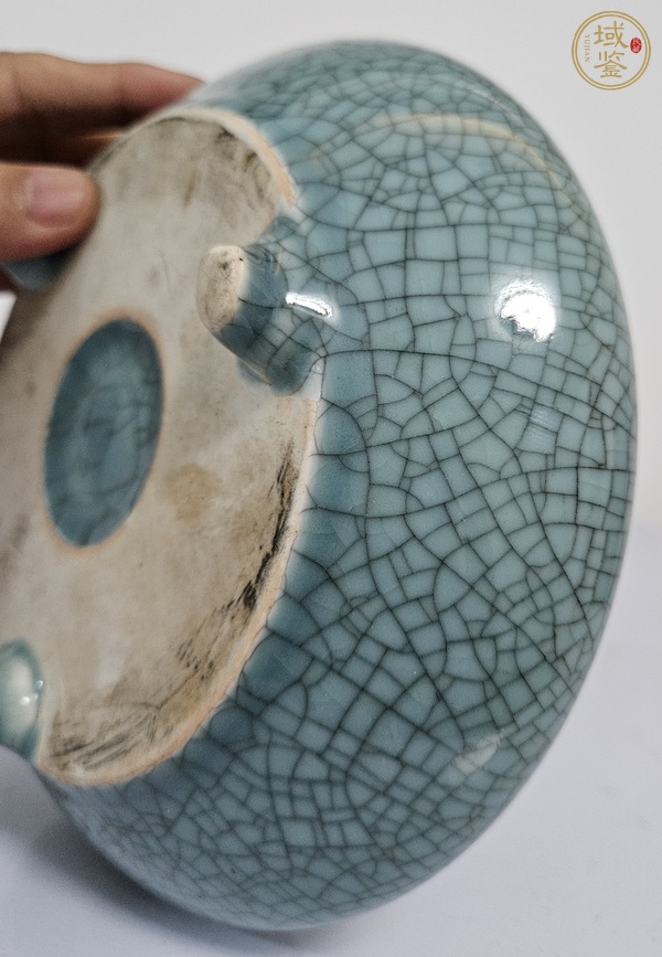 古玩陶瓷哥釉三足洗真品鑒賞圖