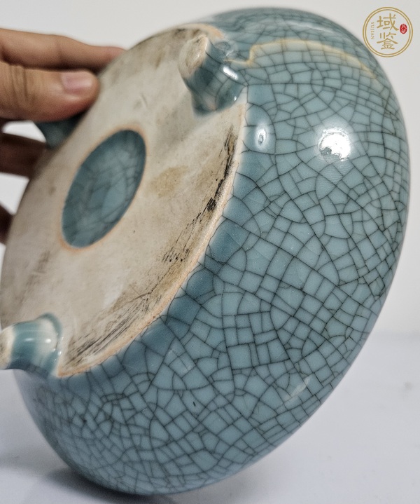 古玩陶瓷哥釉三足洗真品鑒賞圖