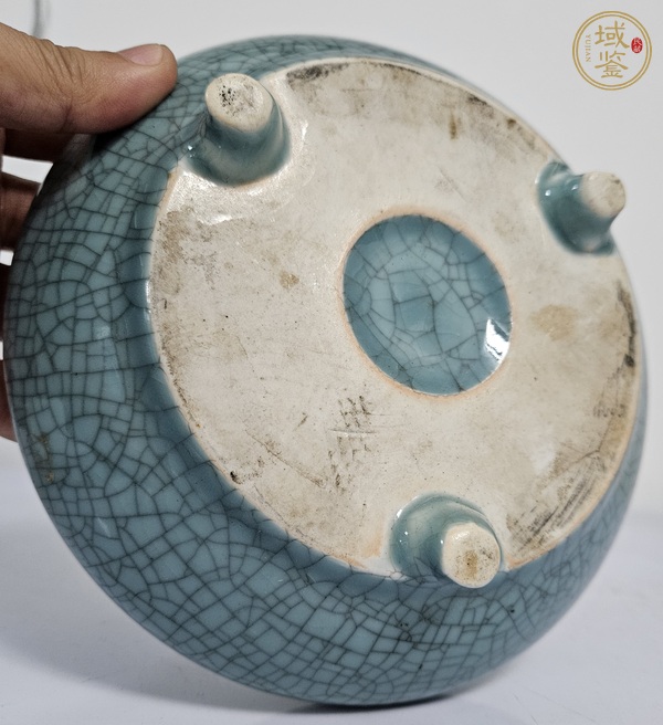 古玩陶瓷哥釉三足洗真品鑒賞圖