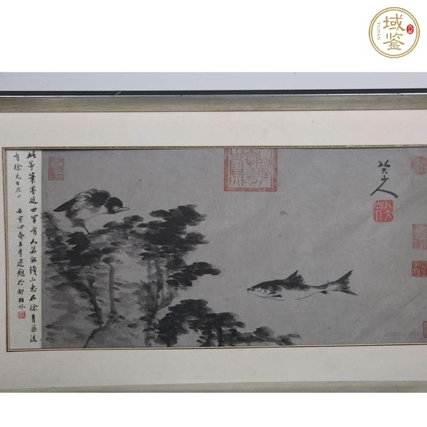 古玩字畫八大山人款水墨游魚圖真品鑒賞圖