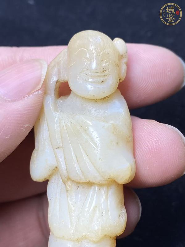 古玩玉器岫玉雕“童子”真品鑒賞圖
