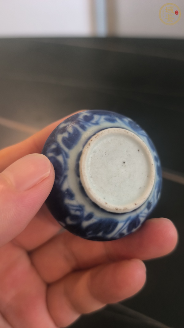 古玩陶瓷青花花卉紋水盂真品鑒賞圖