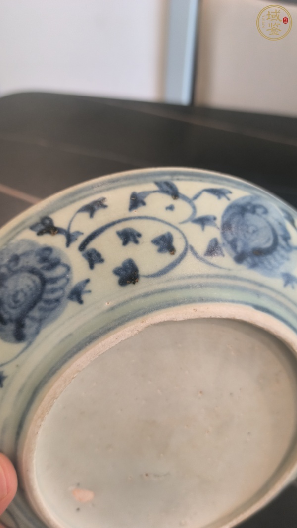 古玩陶瓷青花纏枝花卉紋盤真品鑒賞圖