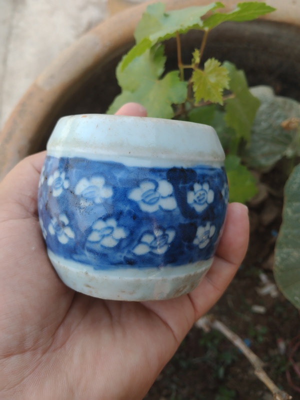 古玩陶瓷青花乾隆冰梅紋燭臺拍賣,當前價格799元
