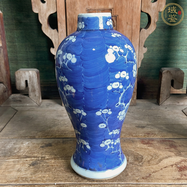 古玩陶瓷光緒青花冰梅瓶真品鑒賞圖