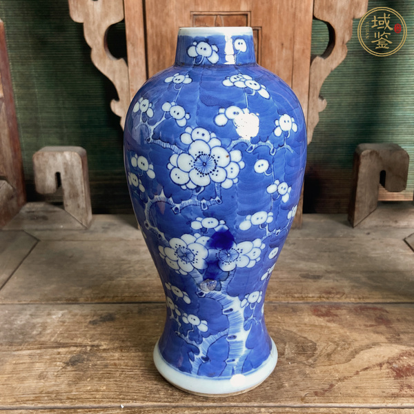 古玩陶瓷光緒青花冰梅瓶真品鑒賞圖