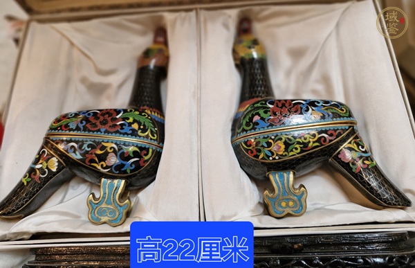 古玩雜項琺瑯風鳥一對真品鑒賞圖