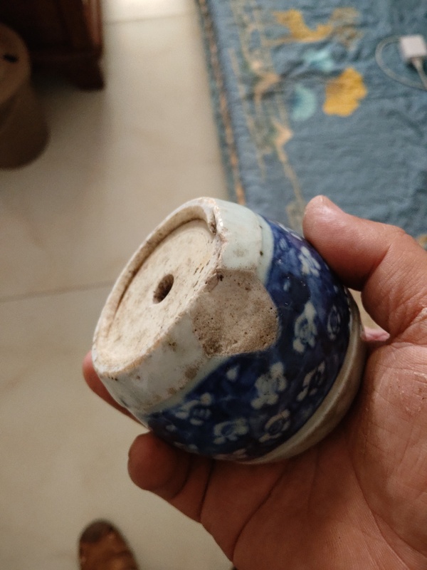 古玩陶瓷青花乾隆冰梅紋燭臺拍賣,當前價格799元