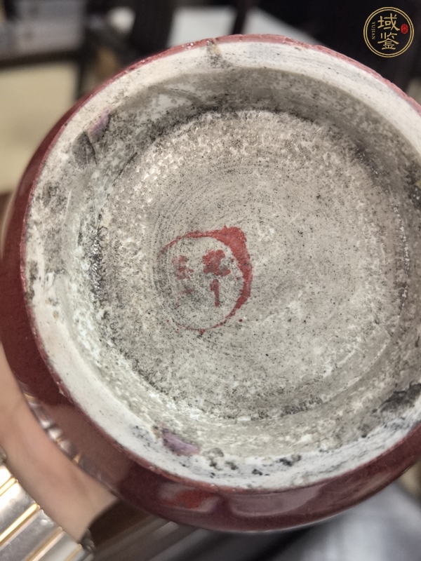 古玩陶瓷鈞紅窯變釉撇口瓶真品鑒賞圖