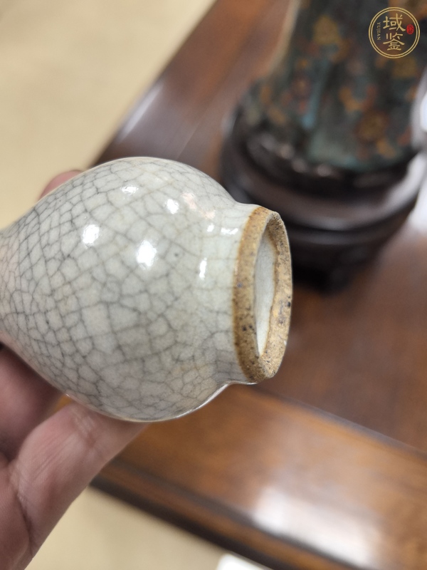 古玩陶瓷哥釉撇口瓶真品鑒賞圖