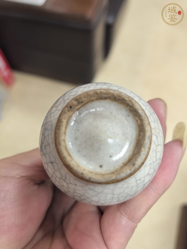 古玩陶瓷哥釉撇口瓶真品鑒賞圖