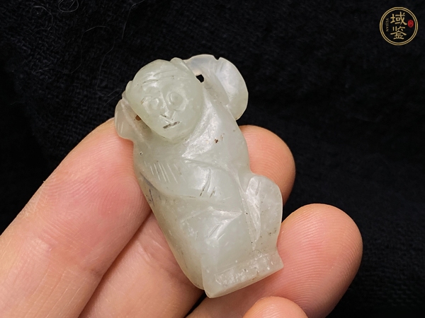 古玩玉器和田玉雕生肖猴掛墜真品鑒賞圖