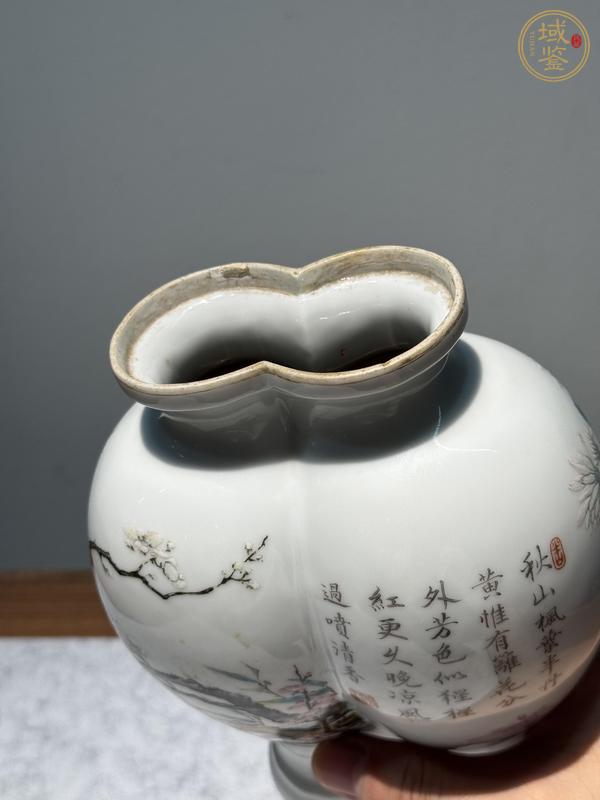 古玩陶瓷花卉紋粉彩瓶真品鑒賞圖