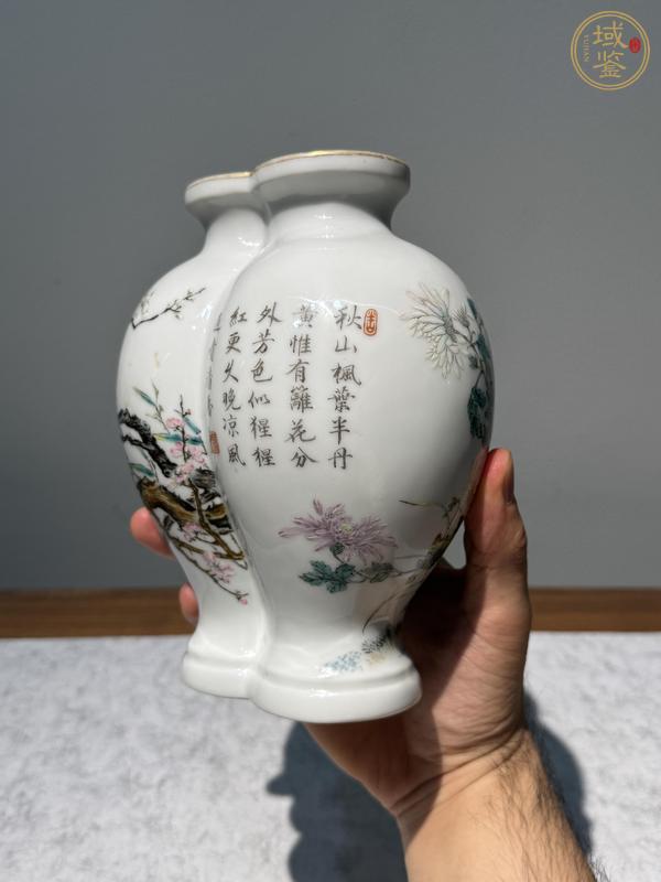 古玩陶瓷花卉紋粉彩瓶真品鑒賞圖