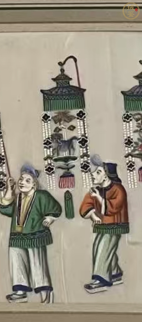 古玩字畫晚清民國初通草畫人物鏡片真品鑒賞圖