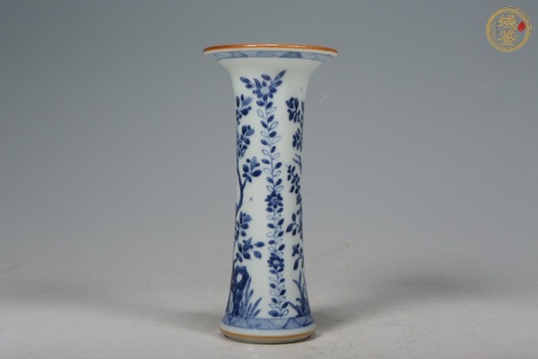 古玩陶瓷康熙青花花鳥(niǎo)紋花觚真品鑒賞圖