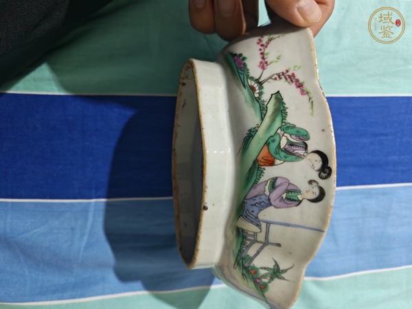 古玩陶瓷粉彩仕女人物貢盤，玉人如花真品鑒賞圖