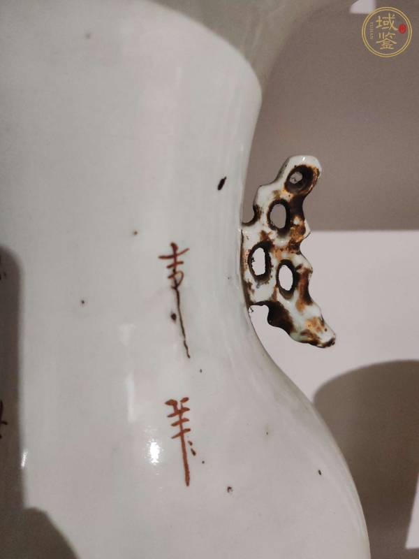 古玩陶瓷粉彩仕女人物撇口瓶真品鑒賞圖