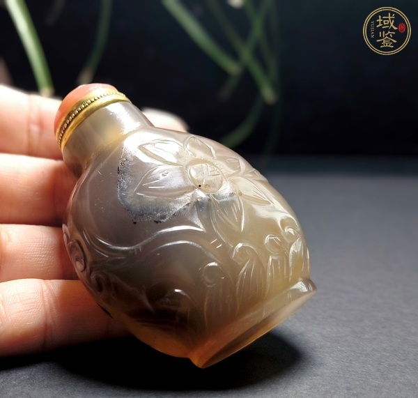 古玩雜項清代瑪瑙鼻煙壺真品鑒賞圖