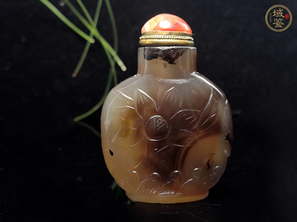 古玩雜項清代瑪瑙鼻煙壺真品鑒賞圖