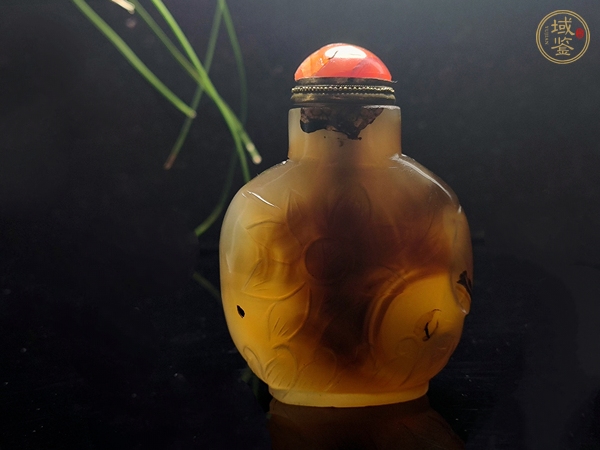 古玩雜項清代瑪瑙鼻煙壺真品鑒賞圖