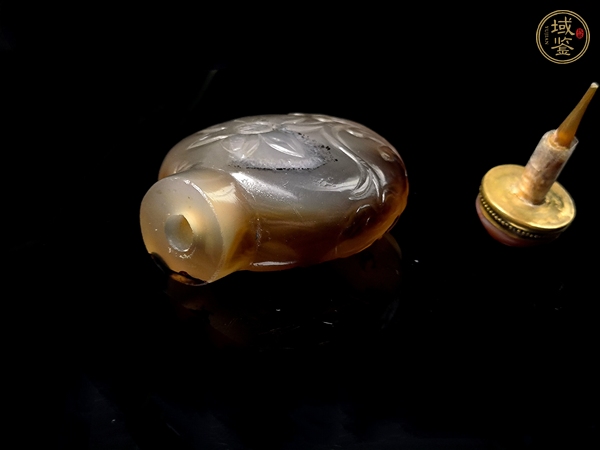 古玩雜項清代瑪瑙鼻煙壺真品鑒賞圖