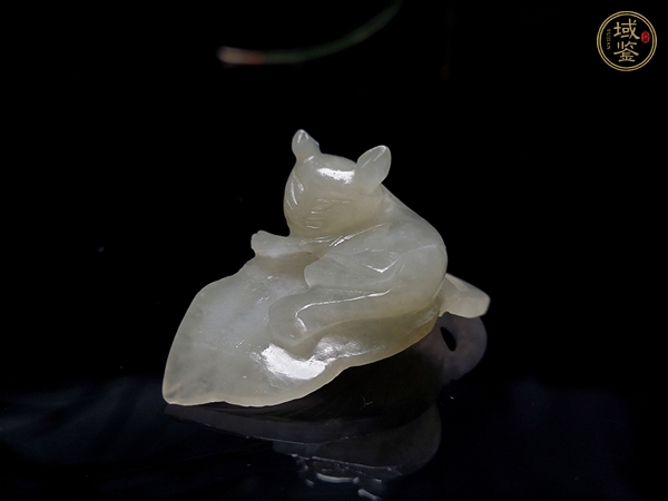 古玩雜項清代和田,一葉(夜)歡雕件真品鑒賞圖