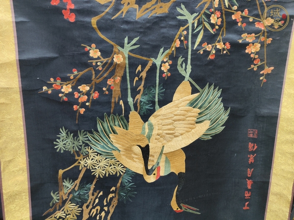 古玩字畫松鶴繡品真品鑒賞圖