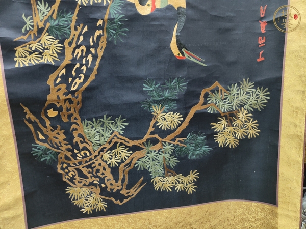 古玩字畫松鶴繡品真品鑒賞圖