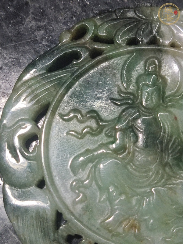古玩玉器翡翠雕“觀音牌”真品鑒賞圖