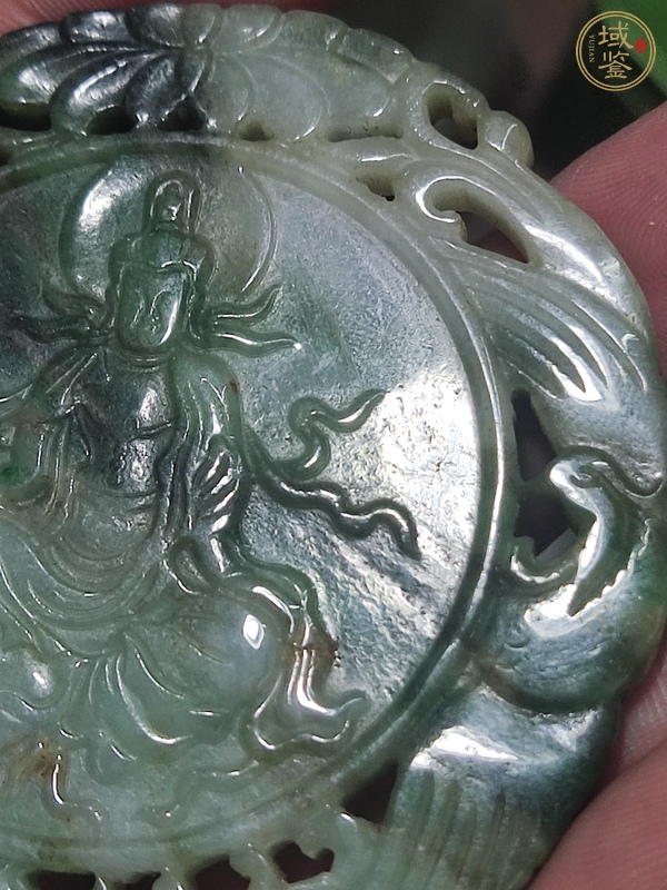 古玩玉器翡翠雕“觀音牌”真品鑒賞圖